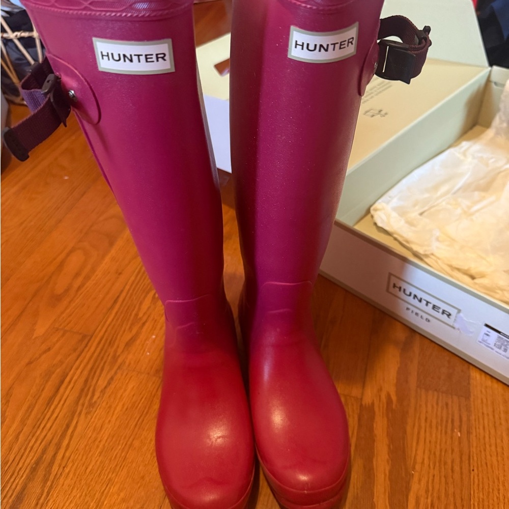 Hunter Raspberry Burgundy Boots - image 2